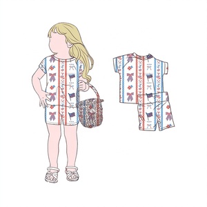 Ensemble deux pièces imprimé pour filles, collection été, sans taxes, pour le 4 <span class=keywords><strong>juillet</strong></span>, idéal pour le camping, le cyclisme, la marche et les <span class=keywords><strong>vacances</strong></span> - Product Image 3