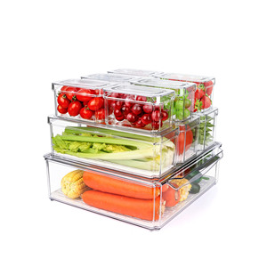 Nouvel ensemble de 17 contenants de stockage alimentaire en plastique rectangulaires écologiques, sans BPA, adaptés au congélateur, avec couvercles, pour l'emballage alimentaire, 2024 - Product Image 1