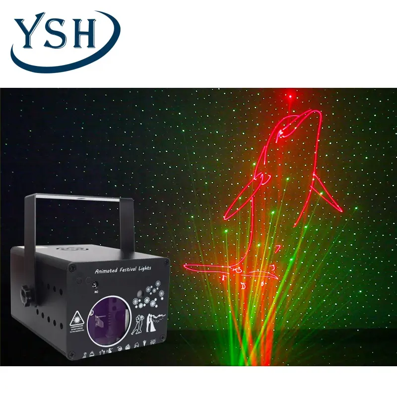 YSH DJディスコライトステージ照明アニメーションレーザープロジェクターは、サウンドアクティベートライト結婚式のホリデーパーティークラブです
