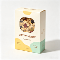 Boîte d'emballage en papier pliable avec logo personnalisé pour céréales et flocons d'avoine, finition mate, pour la vente au détail de granola instantané