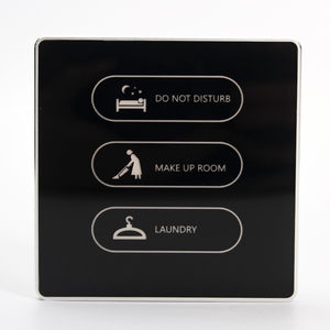 Interruttore Touch Smart per Hotel con Cornice in Alluminio Spazzolato CNC, Dimensioni 86*86MM, 3 Pulsanti DND/MUR/LAUNDRY - Product Image 4