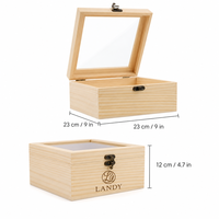 Boîte en bois avec couvercle à charnières, en pin massif brut, coffre de rangement pour projets professionnels de bricolage et de marquage de marques