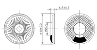 Micro-haut-parleur dynamique à bobine en fer 40 mm 8 Ohm 1 Watt 2,8 V 92 dB à aimant intégré pleine gamme