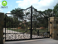 Foshan porte société porte haut design luxe wroug or fer porte Villa manoir château extérieur entrée mode jolies portes électriques
