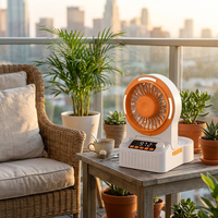 Ventilateur avec recharge USB, 10 000 mAh, adapté pour la maison et l'extérieur, FM LED