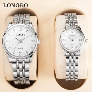 LONGBO marque votre propre montre, montres à quartz fabriquées en chine, présentoir de montre en or pour couple