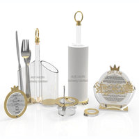 Cadeaux juifs en lucite personnalisés en usine, ensemble Havdalah Bencher, boîte à tzedakah, Mayim Achronim, plateau de séder, étui à mezuzah, gobelet à lavage