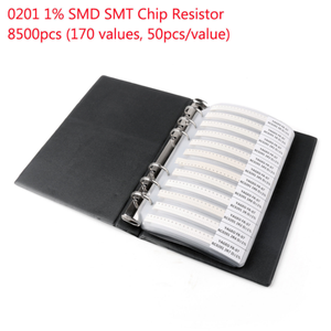 SMD resistore 0201/0402/0603/0805/1206 libro campione 1% 5% <span class=keywords><strong>0</strong></span> a 10M 170 valori * 50 pz 8500 pz Set campione assortito Kit elettronica - Product Image 3