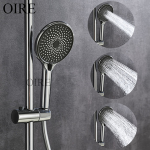 Modern Chrome Hot Cold Water Bath Mixer Faucet Soft Rain &amp; Pause Spray Pattern Easy <strong>Control</strong> Brushed Finish Bathrooms <strong>Shower</strong> Set - Product Image 5