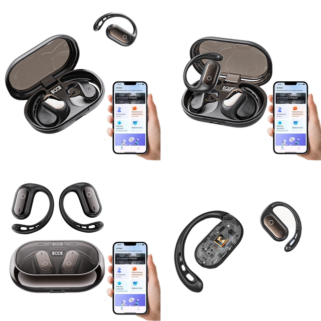 Open Ear OWS AI Language Translator Earphone with 144 Online Languages Real Time Wireless Earbuds for Travel Trending Products