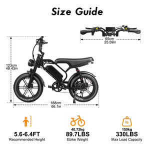 Vélos électriques à pneus larges de 20 pouces V20 Plus, moteur 250W, vélo électrique, vélo de ville, tout terrain, vélo électrique - Product Image 5