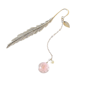 Marque-pages écologiques modernes en forme de spécimens de fleurs séchées pour la rentrée scolaire/la remise des diplômes, marque-pages de pagination pour étudiants, serre-livres en métal - Product Image 4