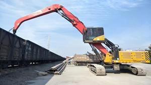 Manipulador de Materiales Eléctrico de 50t, Excavadora de Orugas con Garra SMHC50V-<span class=keywords><strong>D</strong></span>, Altura de Trabajo de 15m, Mástil de Tres Etapas, Motor para Terrenos Difíciles - Product Image 3