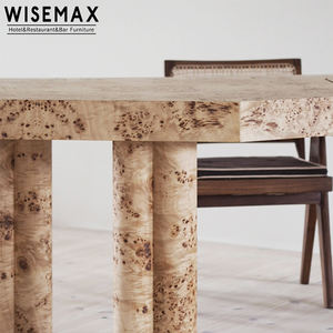 Table à manger en bois massif de style nordique moderne WISEMAX, luxe léger, style <span class=keywords><strong>INS</strong></span>, table à manger de loisirs de haute qualité et haut de gamme pour patio - Product Image 4