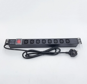 Nhà máy Trung Quốc 1U 19 inch 8 cách C13 IEC điện phân phối đơn vị với switch và UK dây điện cho mạng tủ - Product Image 1