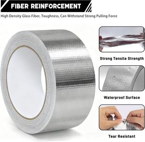Heavy Duty Fiberglass Reinforced Aluminum <b>Foil</b> <b>Tape</b>,High Temperature Heat Shield <b>Tape</b> for HVAC Ductwork, Bulk Supply Contractors - Product Image 3