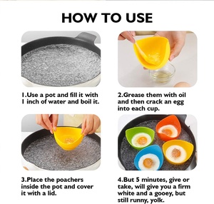 Taza de silicona sin BPA para cocinar <span class=keywords><strong>huevos</strong></span> pochés al <span class=keywords><strong>microondas</strong></span>, venta al por mayor - Product Image 3