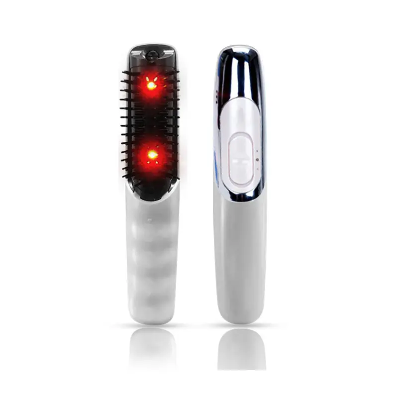 Yeni toptan el elektrikli kafa saç fırçası masaj vibratör tarak beyaz güç pil plastik masaj tarak