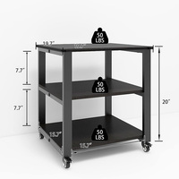 Rak Printer Laser JH-Mech, Stand Mesin Besar, Kokoh, Tipe Lantai, 3 Tingkat, Logam, Perlengkapan Kantor