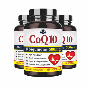 Cápsulas Blandas de Coenzima Q10 de Alta Absorción con Extracto de Girasol, Suplemento Dietético Natural para la Salud del Corazón, Energía y Sistema Inmunitario para Adultos (OEM) - Product Image 1