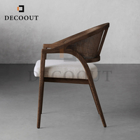 Fauteuil et Chaises de Repas Haut de Gamme en Rotin Véritable et Chêne Massif avec Cannage Français, Idéals pour Restaurants et Cafés