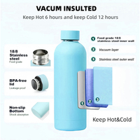 Thermos isotherme en acier inoxydable personnalisé avec logo, gourde de sport bon marché, flacons isothermes, bouteilles d'eau chaude en caoutchouc