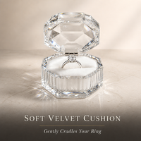 Boîte à bague octogonale en cristal K9 avec intérieur en velours, design prismatique à facettes, pour demande en mariage, anniversaire, souvenir, cadeau pour femme, maison