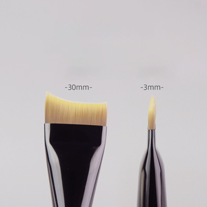 Pennello per Trucco Fondotinta Liquido e in Crema, Piatto e Rotondo, Angolato, Completamente Nero, Alta Qualità - Product Image 2