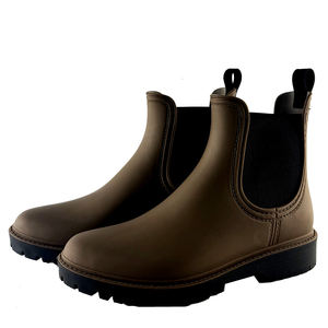 أحذية مطر نسائية عصرية بتصميم تشيلسي مطبوعة فنيًا من البولي فينيل كلوريد المقاوم للماء لجميع المواسم للصيد والأنشطة الخارجية وعمال الحدائق - Product Image 1