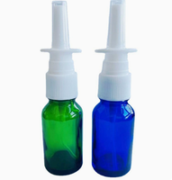 Flacon pulvérisateur nasal en verre transparent de 5 ml, 10 ml, 20 ml, 30 ml avec pompe nasale blanche, flacon vide en verre pour l'emballage de liquides nasaux médicaux