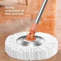 Serpillère rotative manuelle à double action avec seau amovible et panier en acier inoxydable pour un nettoyage domestique complet et sans effort