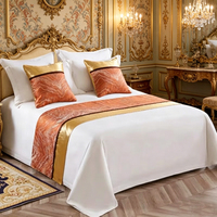 Nouvel ensemble de literie d'hôtel : Serviettes de pied de lit, drapeaux de lit, oreillers – Luxe léger haut de gamme, design minimaliste pour gîtes, anti-acariens