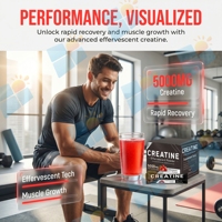 Formule personnalisée OEM/ODM, marque privée, saveur personnalisée, 5000 mg de créatine monohydrate pure, poudre effervescente, complément alimentaire pour la croissance musculaire
