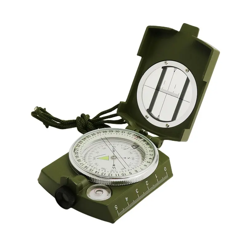 Camping Professional Aluminum Lensatic Compass Survival Clinometer Sighting Compass for Navigation Orienteering