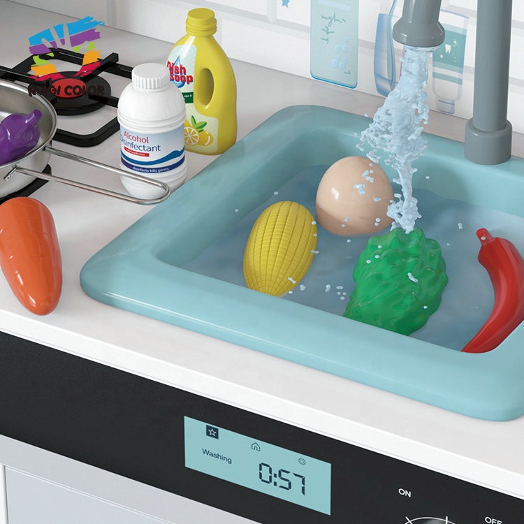 Оптовая продажа, детская игрушка для приготовления пищи, Современная Белая деревянная Игровая кухня W10C787