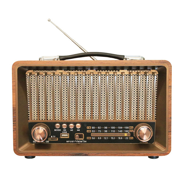 Adjustable Retro Card Smart Speaker Handmade Wooden Box AM FM Radio for BT Technology Factory Sales Three-Plug Three-Plug