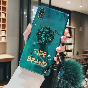 Custodia morbida in TPU con sfera di pelliccia alla moda con supporto diamantato/cinturino da polso per <span class=keywords><strong>Huawei</strong></span> <span class=keywords><strong>P10</strong></span> P20 P30 Plus Pro custodia - Product Image 2