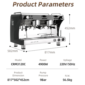 Machine à expresso semi-automatique italienne professionnelle à extraction multi-bougies pour les entreprises de cafés - Product Image 5
