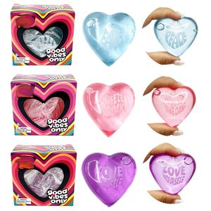 Jouets Squishy en forme de cœur mignons à remontée lente, anti-stress, sensoriels, avec mots encourageants, en forme de boule de sucre, doux, entrepôt USA - Product Image 1