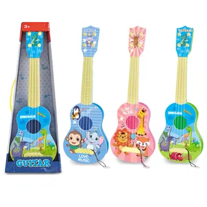 1-2 mainan gitar Mini empat senar anak-anak, instrumen simulasi pencerahan mainan musik alat musik
