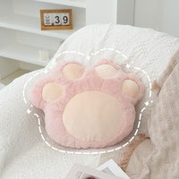 Coussin Patte de Chat Mignon en Peluche, Doux et Confortable, pour Canapé de Salon, Soutien Lombaire, Repose-tête de Lit en Coton PP pour Femmes