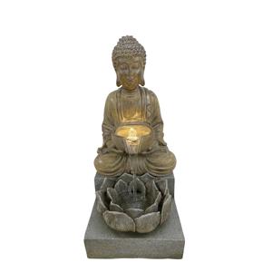 Statue de <span class=keywords><strong>Bouddha</strong></span> <span class=keywords><strong>solaire</strong></span>, <span class=keywords><strong>fontaine</strong></span> d'eau, décoration de jardin en polyrésine, cascade d'eau, <span class=keywords><strong>fontaine</strong></span> à LED, <span class=keywords><strong>fontaine</strong></span> illuminée - Product Image 6