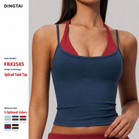 Débardeur Halterneck Dingtai Multi-positions Color Block pour Femme, Rembourré, Séchage Rapide, Respirant, Soutien Moyen, Yoga et Fitness