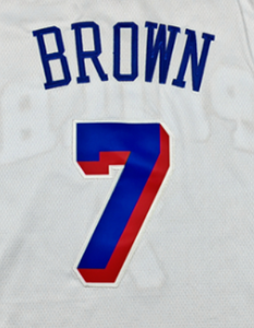 Maillots de basket-ball de haute qualité cousus pour l'équipe de Philadelphie, maillots des <span class=keywords><strong>76ers</strong></span> GOAT # 23 JAMES # 7 maillots marron 2026 en gros en stock - Product Image 5