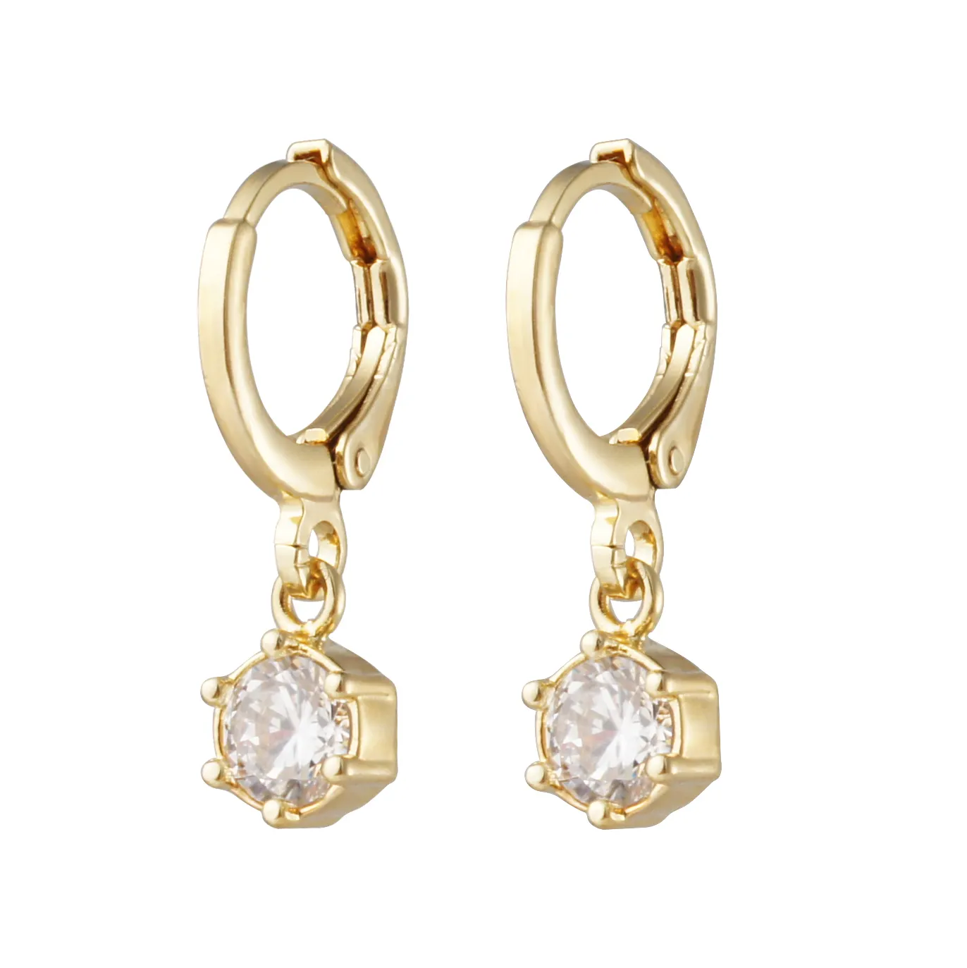 Ellie Gold CZ Earhanger Earrings For Women Zircon Hoop Earrings Jewelry Earrings