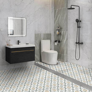 Diseño personalizado antideslizante PVC vinilo azulejo de <span class=keywords><strong>piso</strong></span> pegatinas impermeable UV impreso baño azulejos - Product Image 4