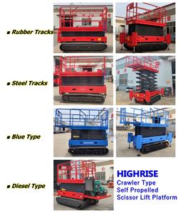 Sollevatore a forbice fuori strada a forbice elettrico semovente cingolato sollevatore a forbice idraulico 24v tipo a forbice aereo 8M AC + DC - Product Image 6