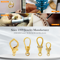 Fermoir mousqueton en or massif 14K avec anneau/boucle décorative pour connecteur de collier et bracelet, pièce de joaillerie fine durable