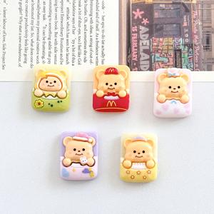 Oso de dibujos animados durmiendo lindo borrador ecológico crema cabeza de goma cuerda nevera pegatina teléfono móvil pegatina Diy pequeña resina - Product Image 3