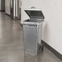 Conteneur à déchets en acier de grande capacité 360L, renforcé avec des nervures en maille double couche, contrôle des odeurs pour parc industriel
